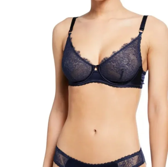 Stella McCartney Gigi Giggling Underwire Bra Navy 32B NWT - Picture 3 of 14